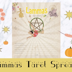 Lammas tarot spread, tarot journal, printable, one page,  book of shadows, grimoire, Lammas Sabbat, tarot reading,  instant download