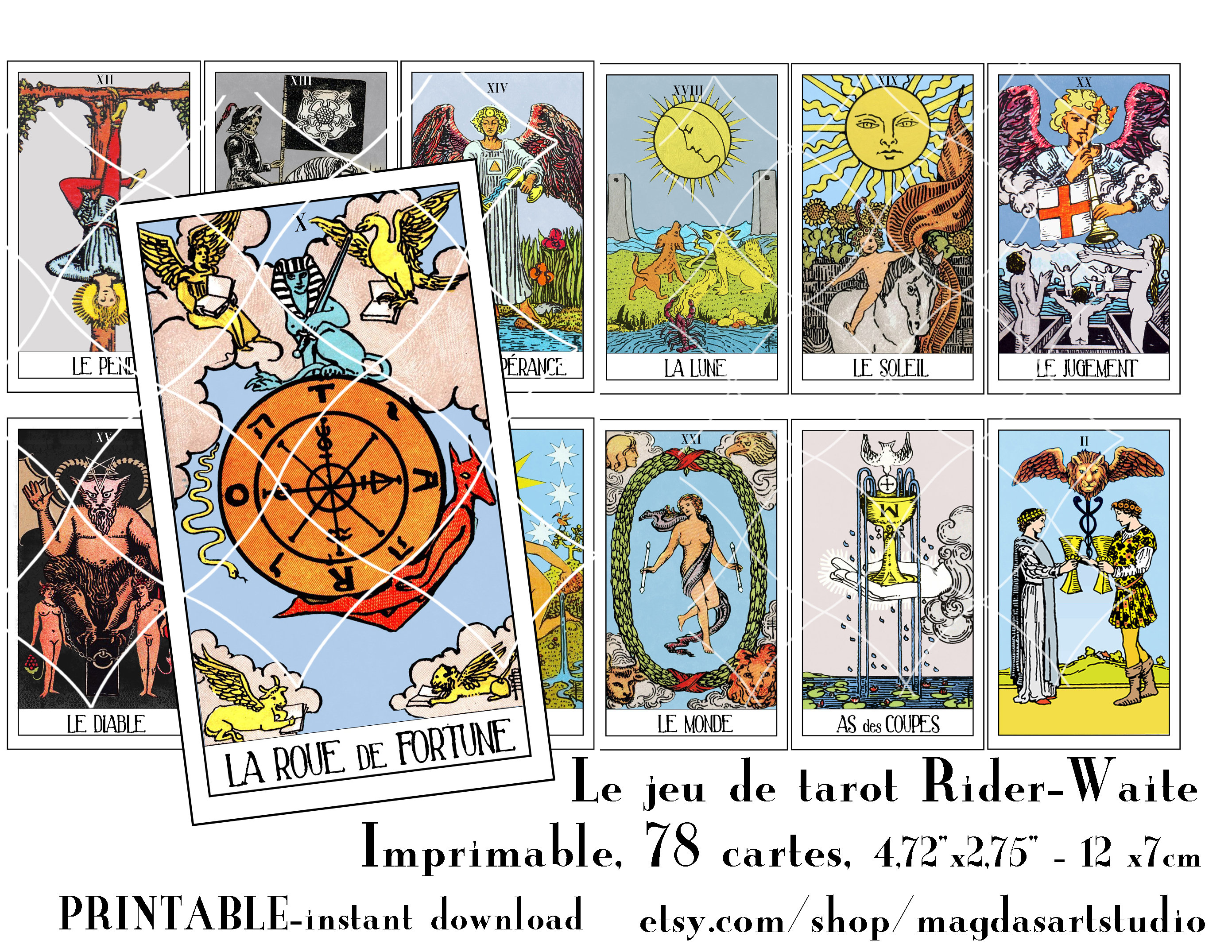 Tarot, XiXiRan Tarot Divinatoire, Tarot de Marseille, Jeux Tarot, Tarot  Waite, Tarot Deck, Carte Tarot Divinatoire, Jeu de Tarot 78 Cartes a Jouer