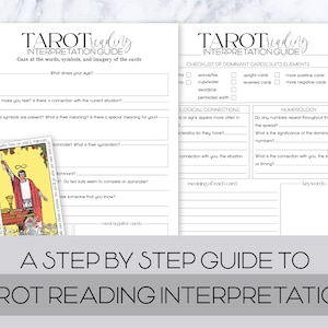 Tarot journal, printable pages, tarot worksheet, tarot reading interpretation guide, instant download