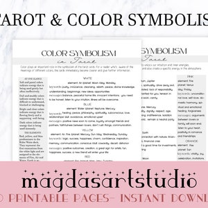 Tarot Journal, Printable Pages, Color and Tarot Symbolism, Associations, Book of Shadows ...