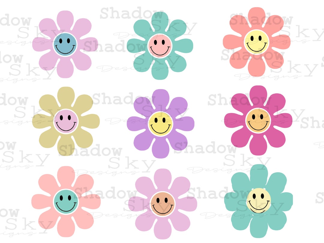 Groovy Flowers PNG File Sublimation File - Etsy