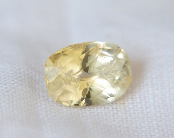Yellow Sapphire, rectangular cut, GIA, for Men's Sapphire Ring, Yellow Wedding Ring, Men's Engagement Jewelry