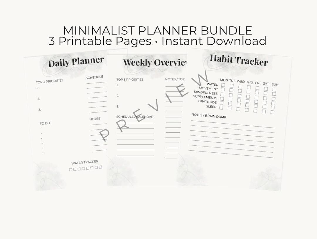 ADHD Daily Planner Printable | Simple Minimalist Productivity Sheet ...