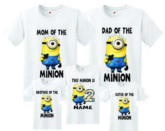 minion family Birthday t-shirts, Personalized minion family birthday shirt, birthday boy minion shirt