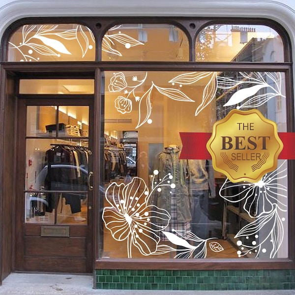 Floral Window Sticker - Etsy