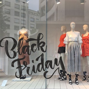 Drie soorten Black Friday-uitverkoopsticker, goud, zwart / etalage / vinylsticker voor buitenshowcase / raamdecoratie / belettering