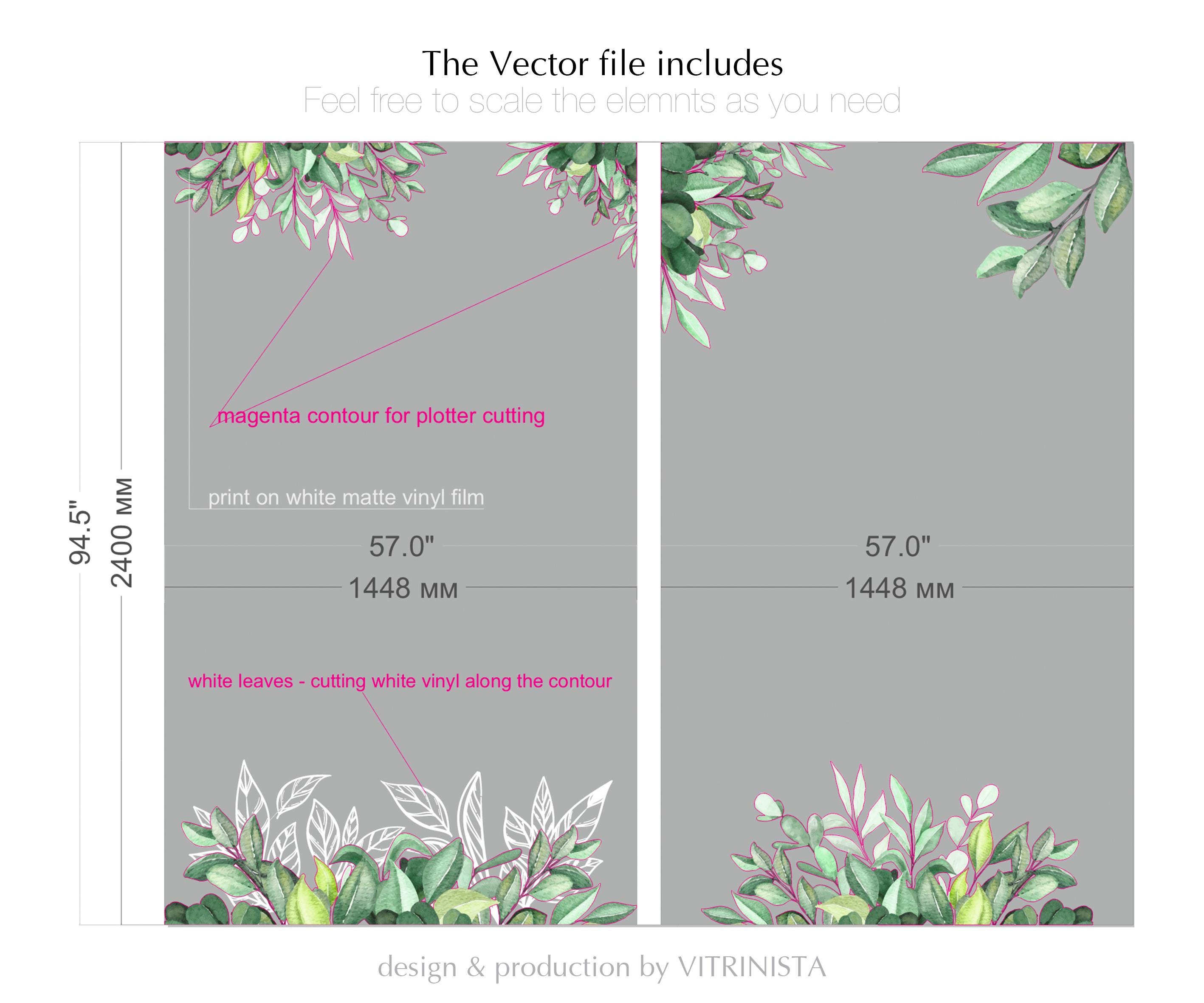 Showcase Sticker Design Spring-summer Greenery Sticker Design – Boutique Window Display Floral ...