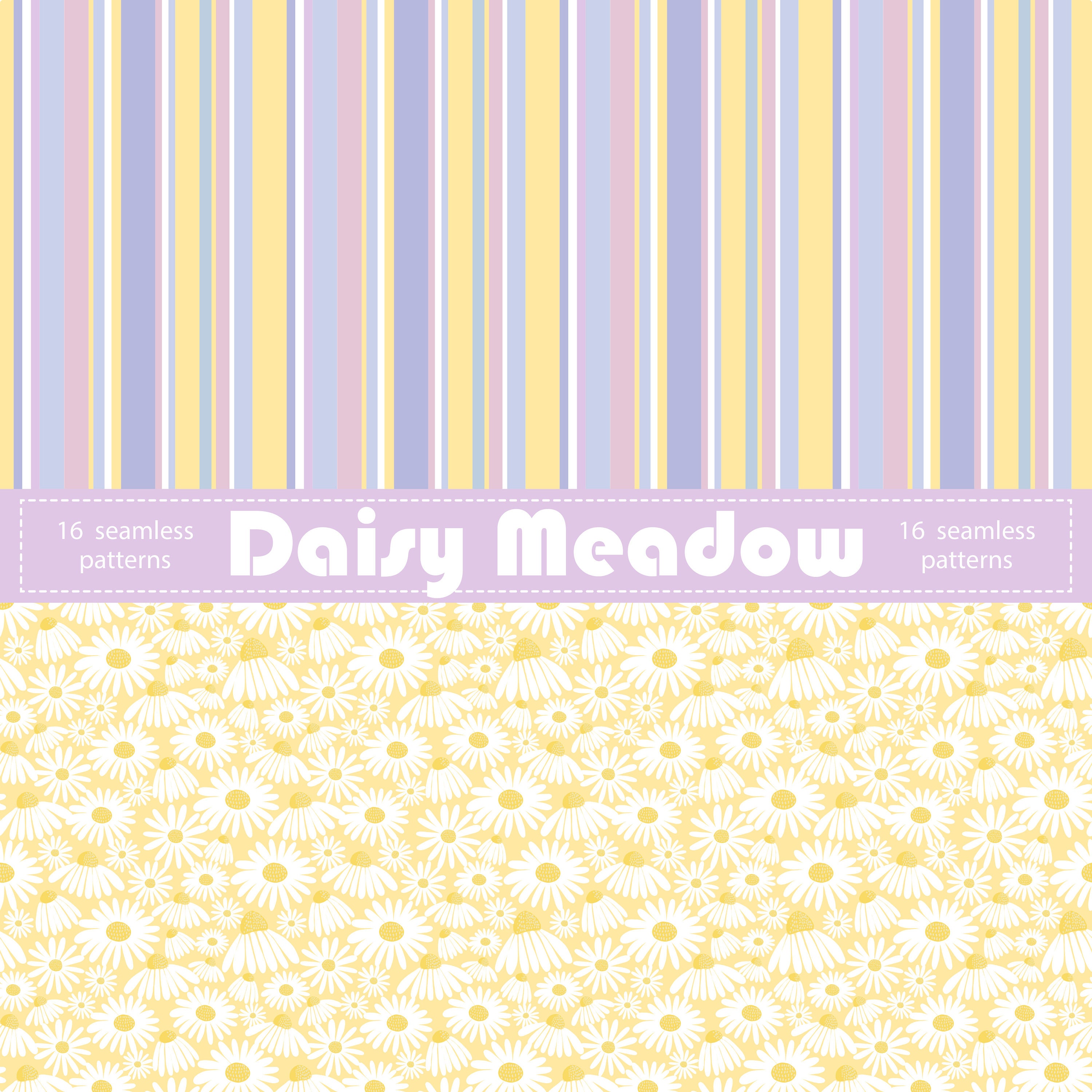 Daisy Flower Digital Paper Summer Meadow Seamless Pattern - Etsy