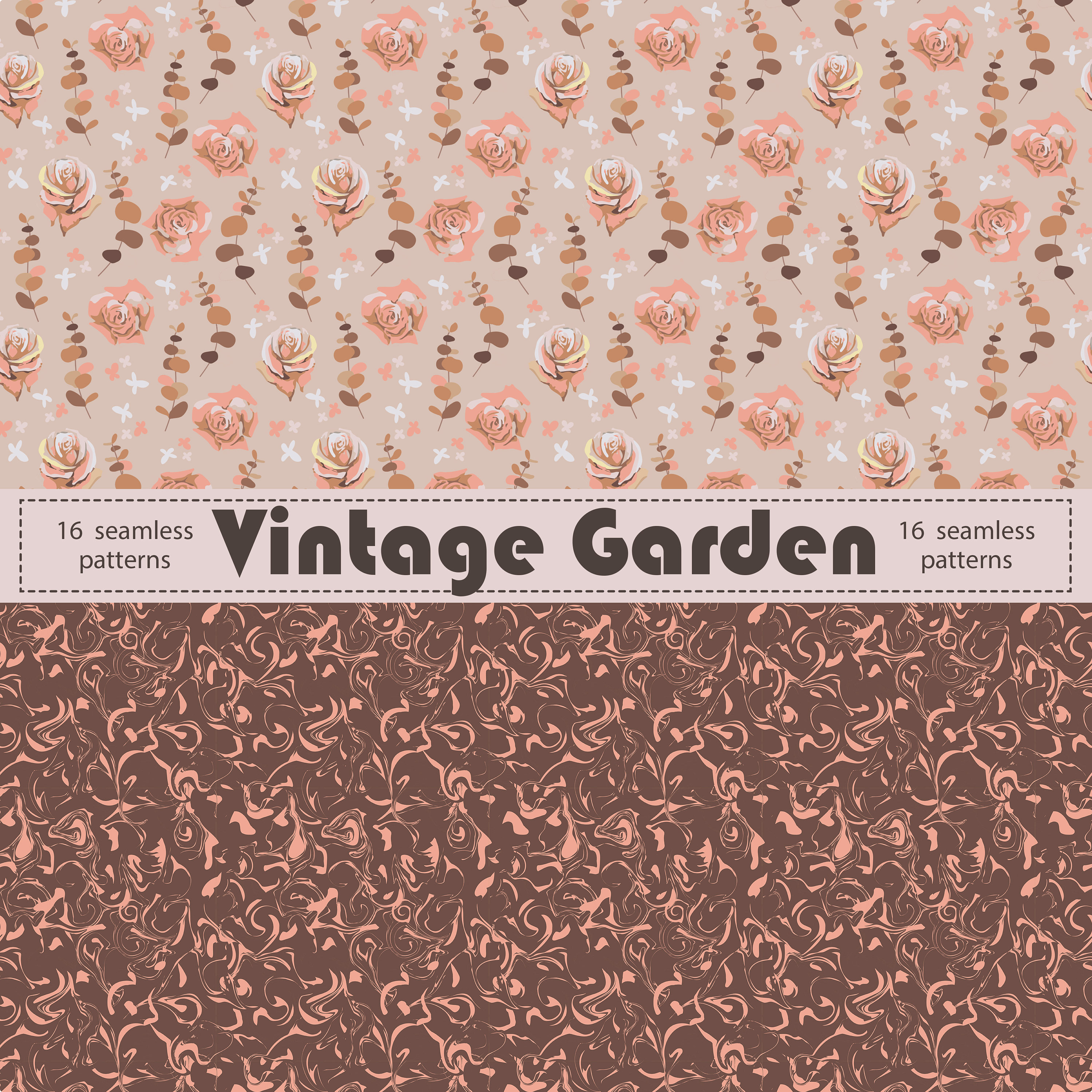 Vintage Flowers Digital Paper Flower Scrapbook Paper Floral Seamless