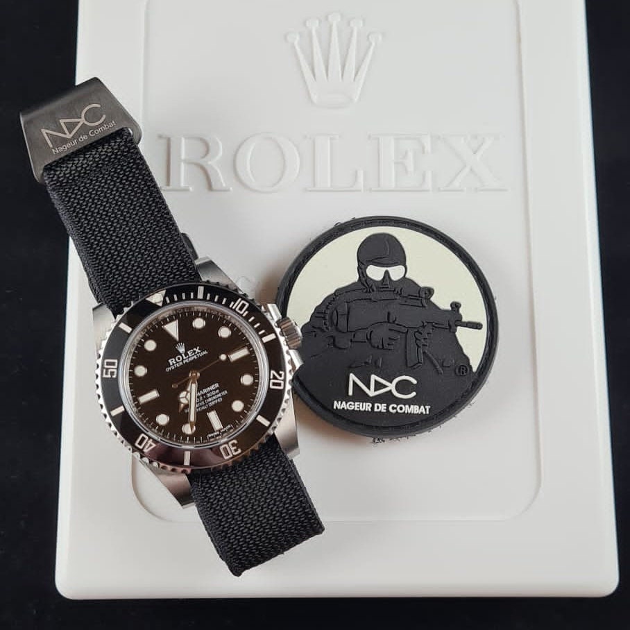 NDCstraps® Stealth Black (Nageur de Combat) dive watch Strap made of …