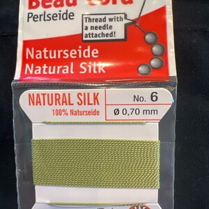 Griffin Natural Silk Bead Cord No 6