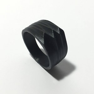 GENESIS RING 8.1 unisex 3d Printed Plastic Statement Ring Engagement for Men Woman Cool Design Gift Minimalist Modern Exercise Wedding Bold