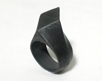 DIAMOND TALL modern Statement Ring 3d Printed Plastic Ring Stainless Steel Ring Metal Ring Plastic Ring Bold Awesome Rings for Women Art