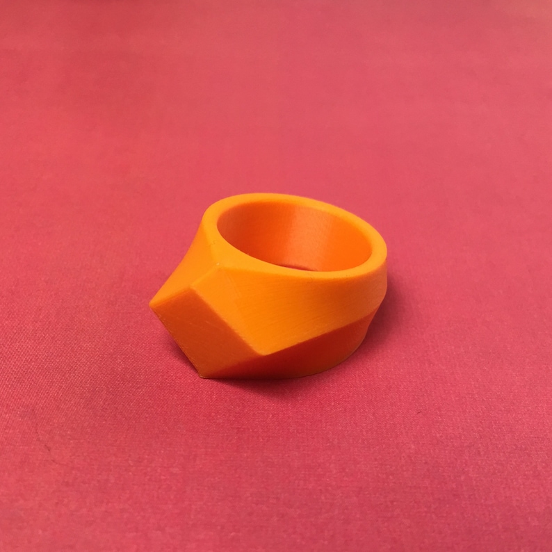 DIAMOND SHORT Unisex 3d Printed Statement Plastic Ring for Men for ...