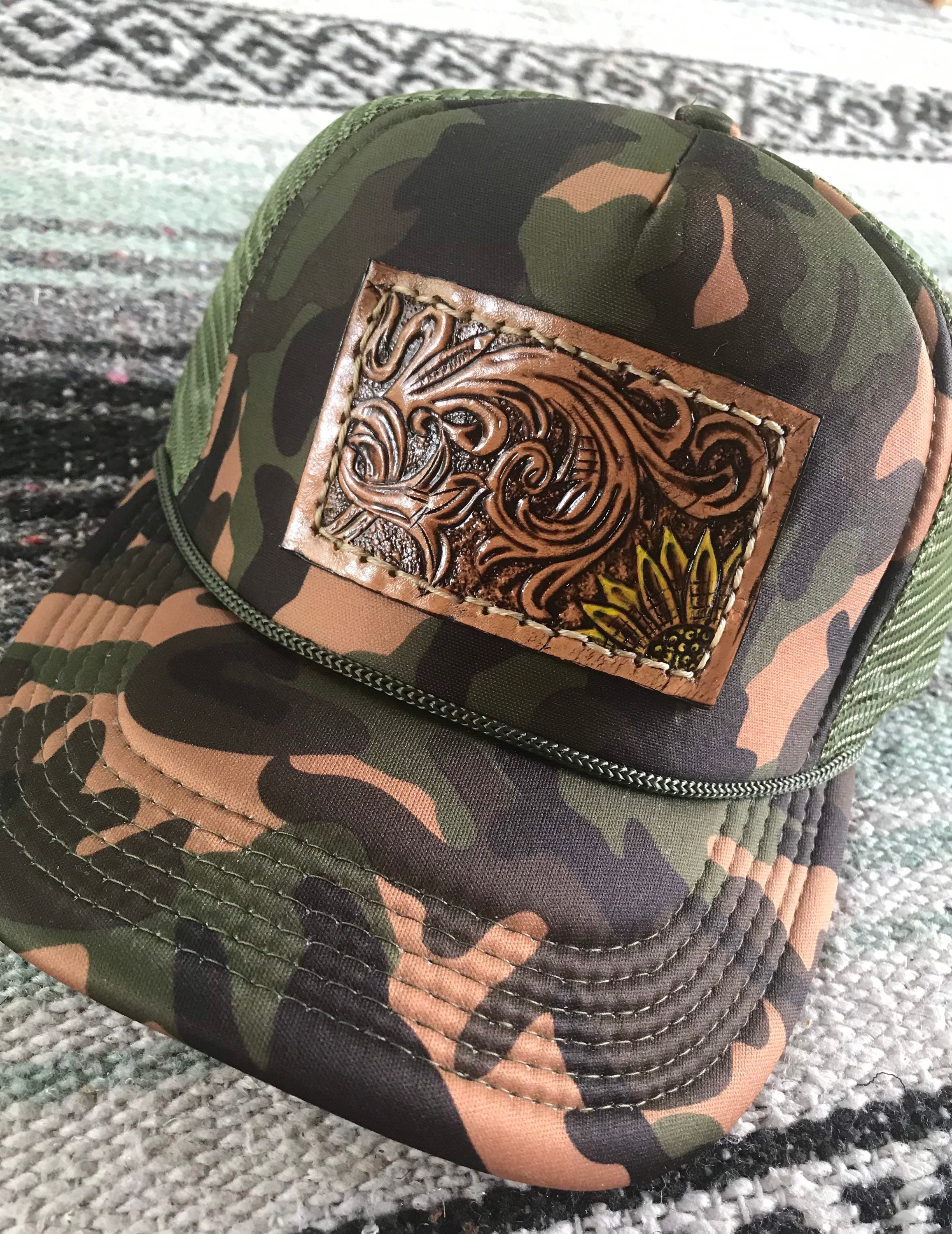 Leather Patch Sunflower Camo Print 