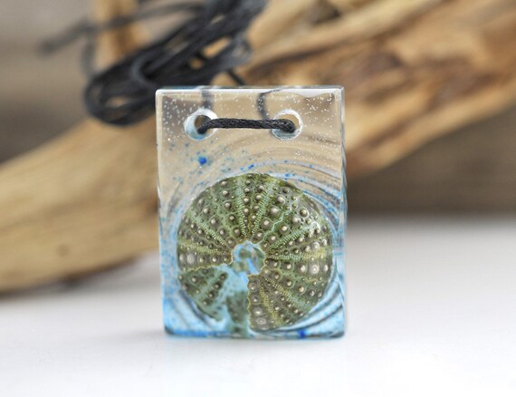 Sea Urchin Resin Necklace Sea Shell Jewelry Allergy Free Etsy