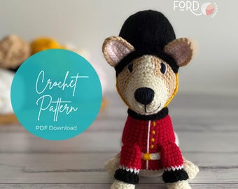 HÄKELMUSTER: Albert der königliche Garde Corgis / Britischer Hund häkeln / Corgis Hund Amigurumi / Britisches Thema / UK Decor / Digital Download Datei