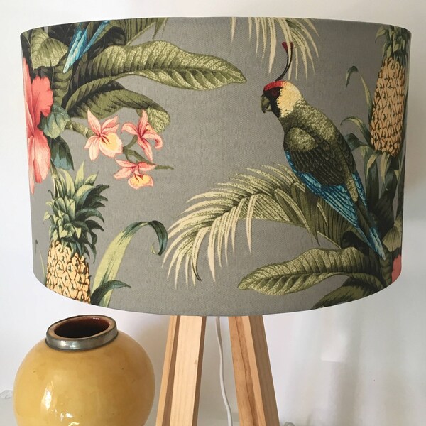 Parrot and Pineapple Lampshade, tropical decor Lamp shade