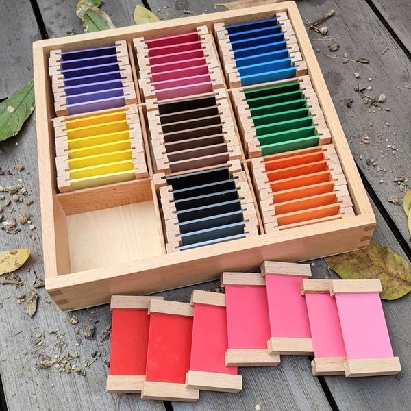 Montessori Learning Wood Color Colour Gradient Tablet Box for Children / Baby / Pre-School Material / Eco Toy / Sensory Toy