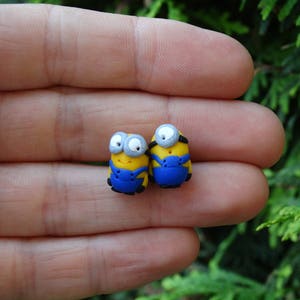 Minions earrings,Studs,Polymer clay studs,Kids studs,Minions studs,Minions polymer studs,Minions Gift,Birthday Gift image 1