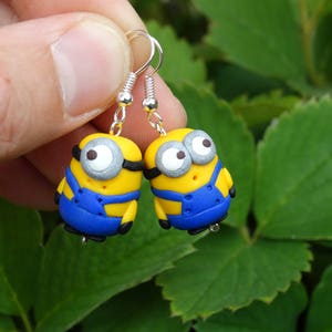 Minions earrings,Minions dangle,Dangle earrings,Polymer clay,Kids earrings,Polymer clay earrings,Polymer Clay Minions,Birthday Gifts image 2