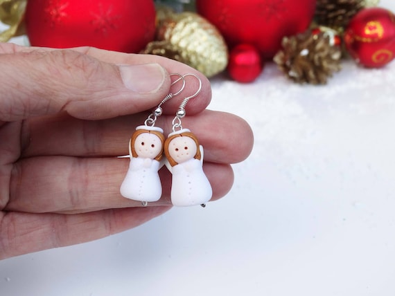 Christmas angel earrings outlet