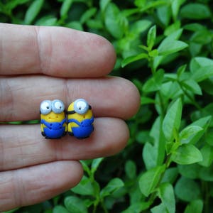 Minions earrings,Studs,Polymer clay studs,Kids studs,Minions studs,Minions polymer studs,Minions Gift,Birthday Gift image 2