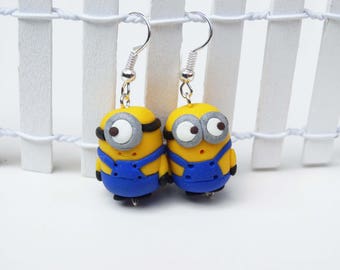 Minions earrings,Minions dangle,Dangle earrings,Polymer clay,Kids earrings,Polymer clay earrings,Polymer Clay Minions,Birthday Gifts
