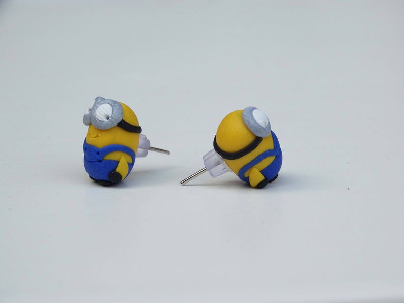 Minions earrings,Studs,Polymer clay studs,Kids studs,Minions studs,Minions polymer studs,Minions Gift,Birthday Gift image 3