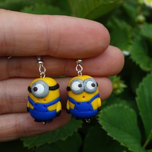 Minions earrings,Minions dangle,Dangle earrings,Polymer clay,Kids earrings,Polymer clay earrings,Polymer Clay Minions,Birthday Gifts image 3