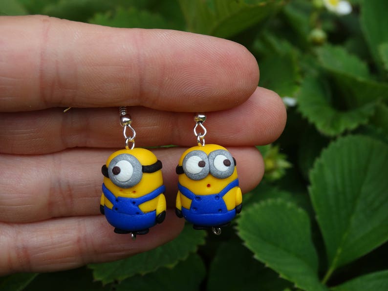 Minions earrings,Minions dangle,Dangle earrings,Polymer clay,Kids earrings,Polymer clay earrings,Polymer Clay Minions,Birthday Gifts image 3