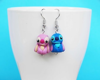 Orecchini Stitch, orecchini fatti a mano, orecchini ispirati a Disney Lilo & Stitch, orecchini carini, Stitch fatto a mano, regalo di compleanno,