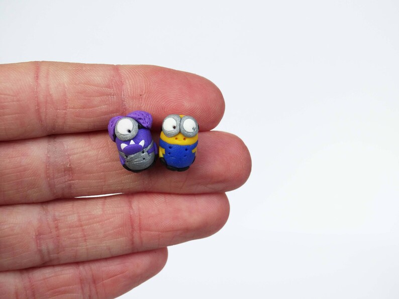 Minions earrings,Studs,Polymer clay studs,Kids studs,Minions studs,Minions polymer studs,Minions Gift,Birthday Gift image 8