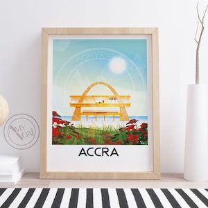 ANGOLA 1-Africa Poster print,Accra, Independence Arch,West Africa,modern,wall art,travel poster,Impression
