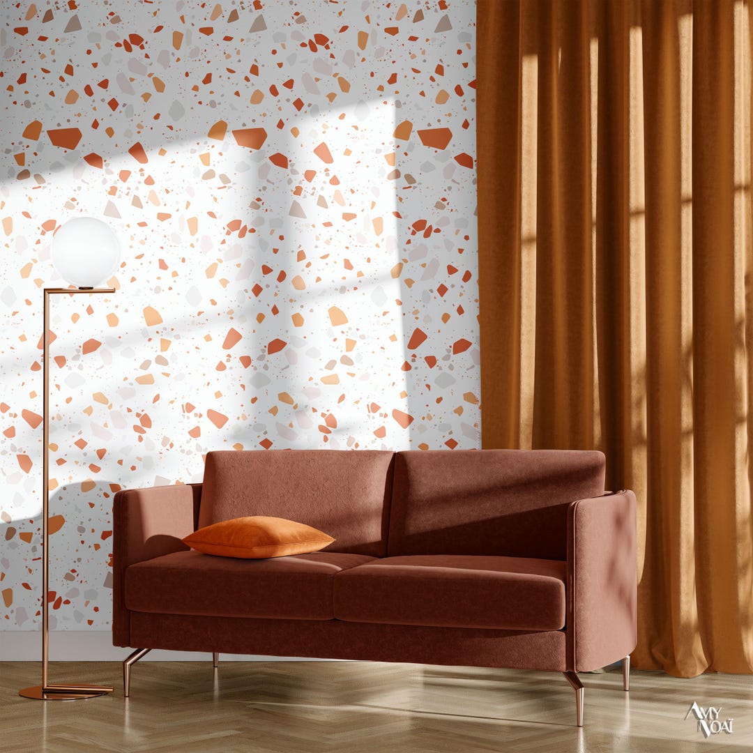 Papier peint mural terrazzo gris élégance contemporaine et textures poétiques
