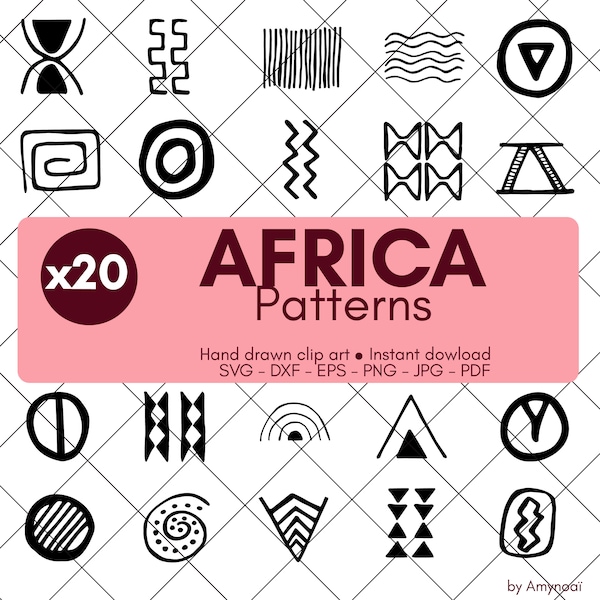 AFRICA PATTERN doodle,motif Africain Ethnique sketch,clipart dessin à la main,jpg png,svg,dxf,eps,pdf,telechargement,utilisation commerciale