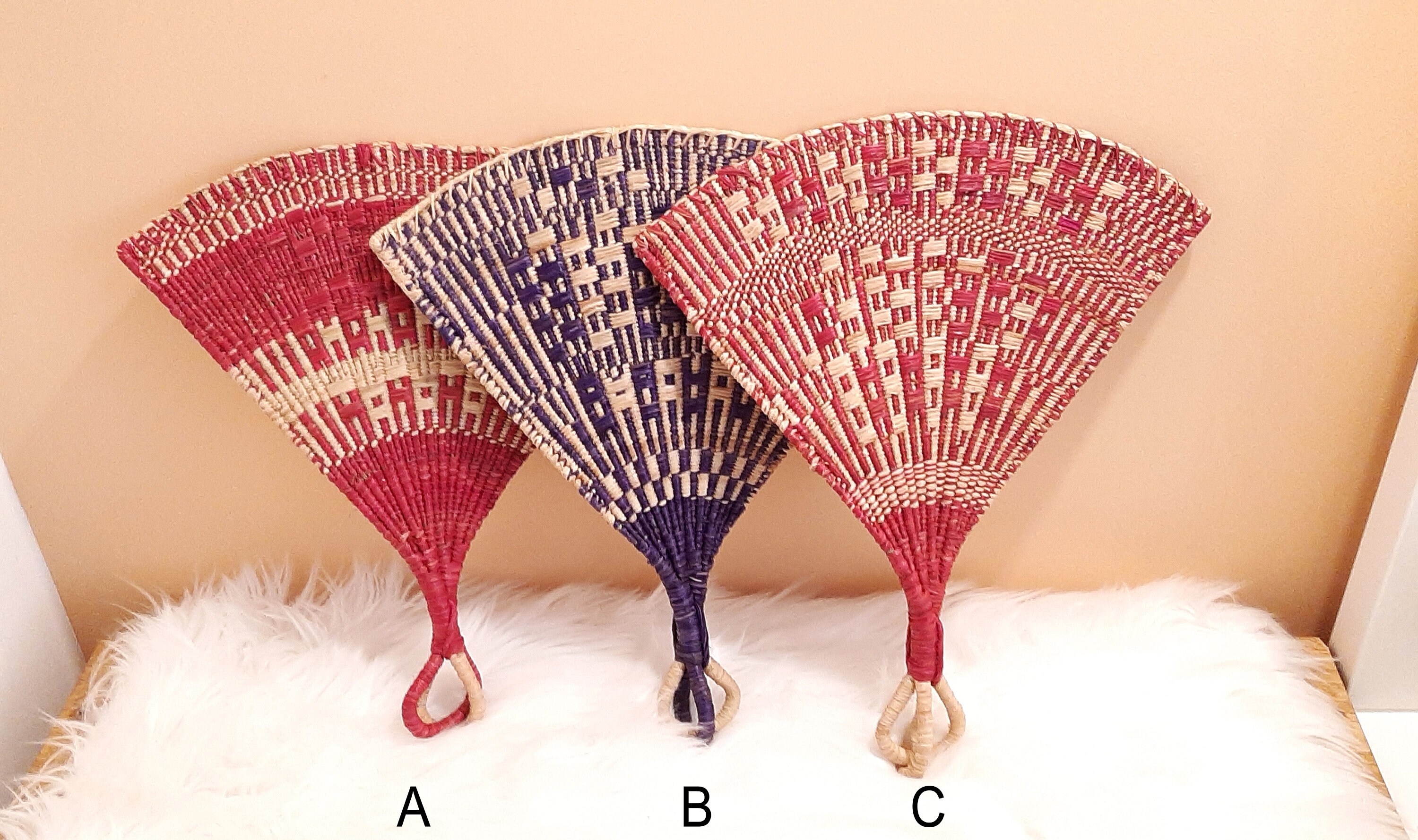 Eventail Africain, Eventail Du Togo, Togo Palm Handwoven Fan, Tissée à La Main, Ventilateur Manuel, 