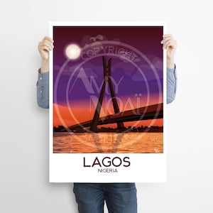 NIGERIA 1 -Travel Print Lagos Èkó Africa Poster, Nigerian Wall Art Decor Poster,Nigeria Artwork,African Living Room Prints,city skyline
