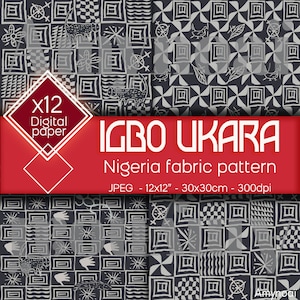 UKARA IGBO Nigeria Patterns, Traditional Nigerian African Patterns, JPG, Digital Files, Instant Download