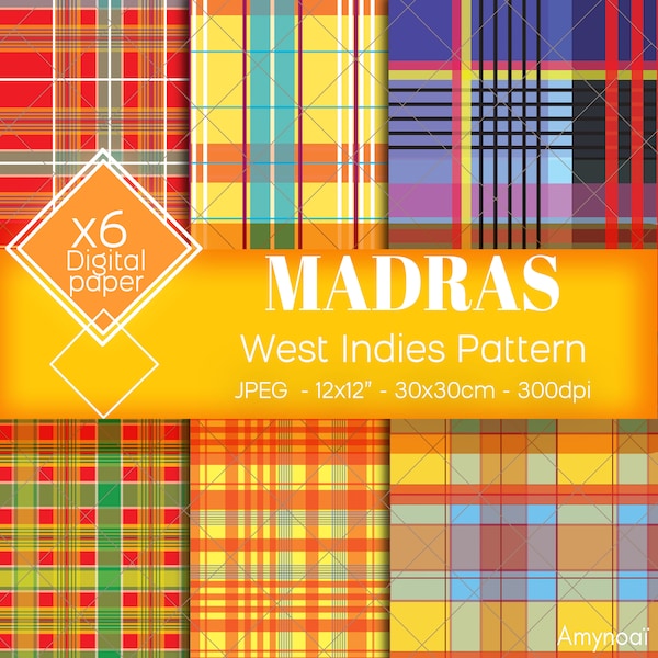 MADRAS, fabric patterns from the Antilles, Caribbean, Guadeloupe, Martinique, SXM, Reunion Island, jpg, digital files, immediate download