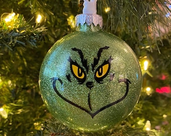 Personalized Grinch Ornament, Grinch Ornament, Personalized Ornaments, The Grinch, Grinch Ornament Gift, Grinch with Name Ornament, Grinch