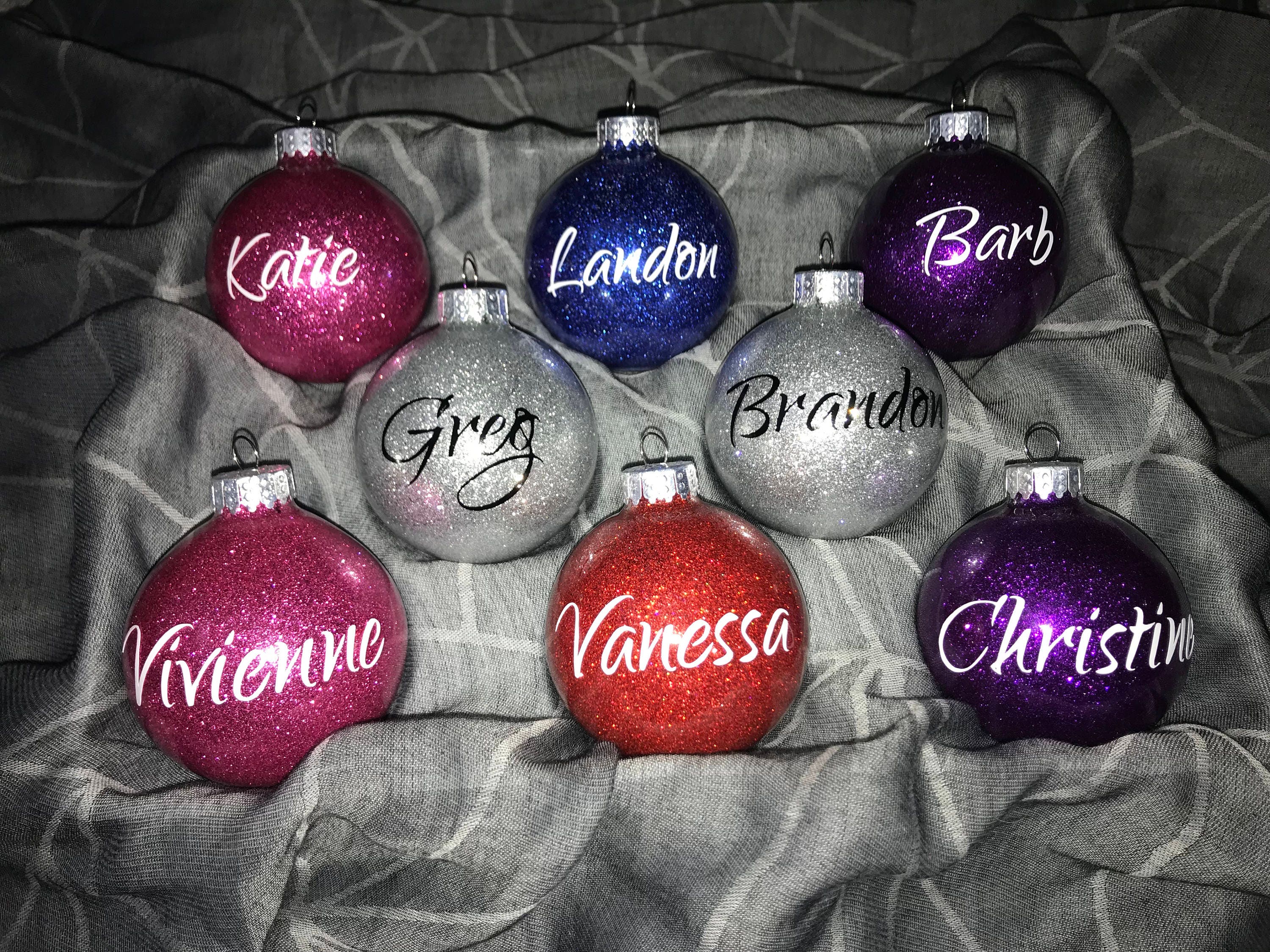 Personalized Ornaments Custom Ornaments Glitter Ornaments - Etsy