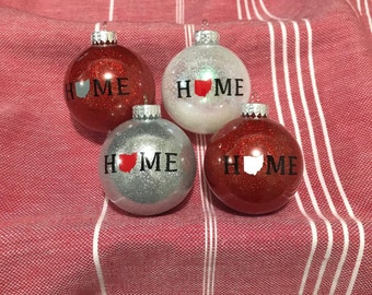 Home State Ornament, Any State Ornament, Ohio, Ohio State, Ohio State Ornament, Custom Ornament, Glitter Ornament, Christmas Gift, Ohio Home