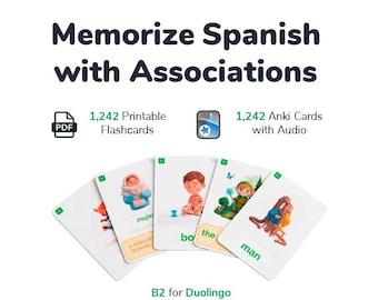 Tarjetas de vocabulario de español B2 (nivel intermedio-alto) | 1242 asociaciones mnemotécnicas | Vocabulario avanzado | PDF, Anki y libro de ejercicios