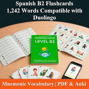 Spaanse B2-flashcards (gevorderd niveau) | 1.242 geavanceerde ezelsbruggetjes | Woordenschat op vloeiend niveau | PDF, Anki & werkboek