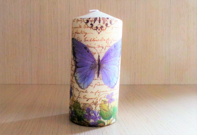 Vela de mariposa vela de pilar decoración de la mariposa Etsy