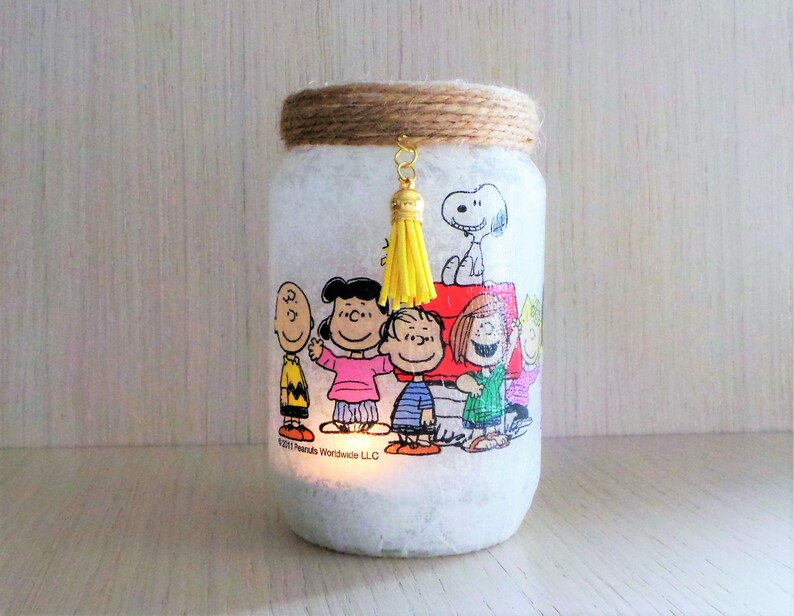Snoopy Candle holder Charlie Brown jar light Snoopy | Etsy