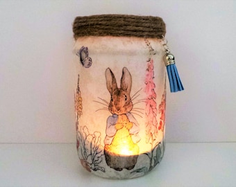 Peter Rabbit nursery night light, Nursery decor, new baby gift, Beatrix Potter, baby gift