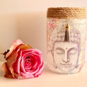 Meditation Licht, Zen Dekoration, Entspannung Geschenk, friedliches Nachtlicht, achtsame Geschenke, Yoga Dekor, handgemachtes Geschenk für Mama, Kerzenhalter Lampe