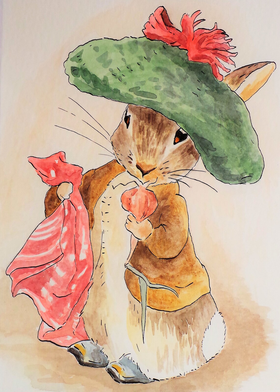 Peter Rabbit Nursery Benjamin Bunny Original Watercolor | Etsy